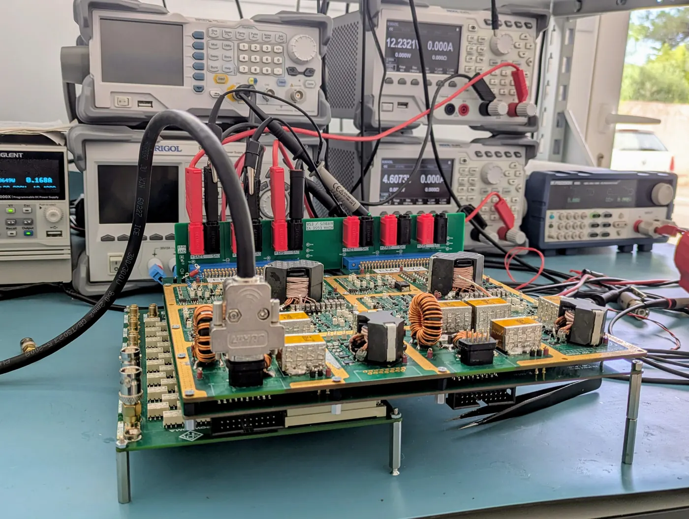 ADHA engineering model under test on the lab bench